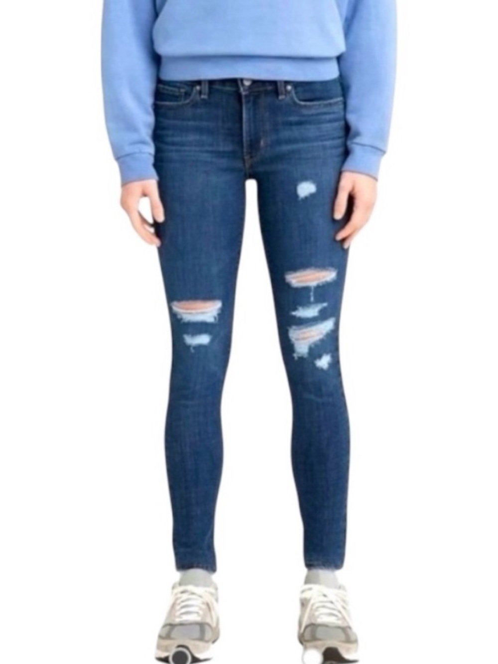 Levi’s 711 Skinny Distressed Denim Jeans Size 30